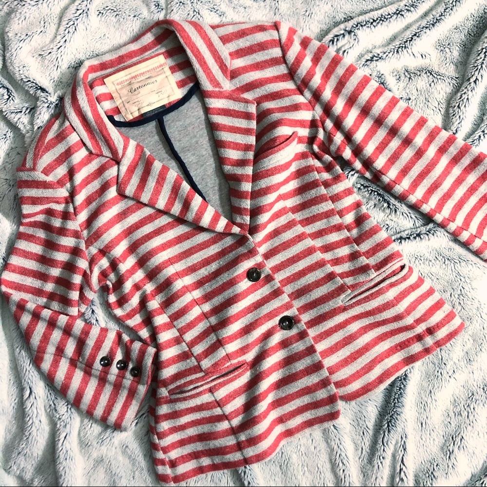 Cartonnier Orange & Grey Casual Blazer